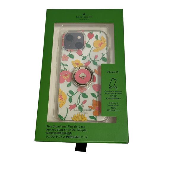 Kate Spade Strawberry Garden Iphone 15 Stability Ring And Case - Picture 1 of 6